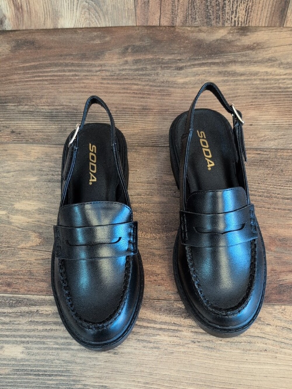 Soda Women's Black Slingback Penny Loafer Mule 7M    572A - Picture 2 of 7